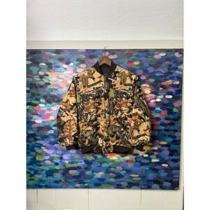 Vintage 90s Ranger Camouflage Bomber Jacket Kids Medium Quilted Lined
